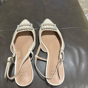 a new day Cream Flats with Pearl Accent